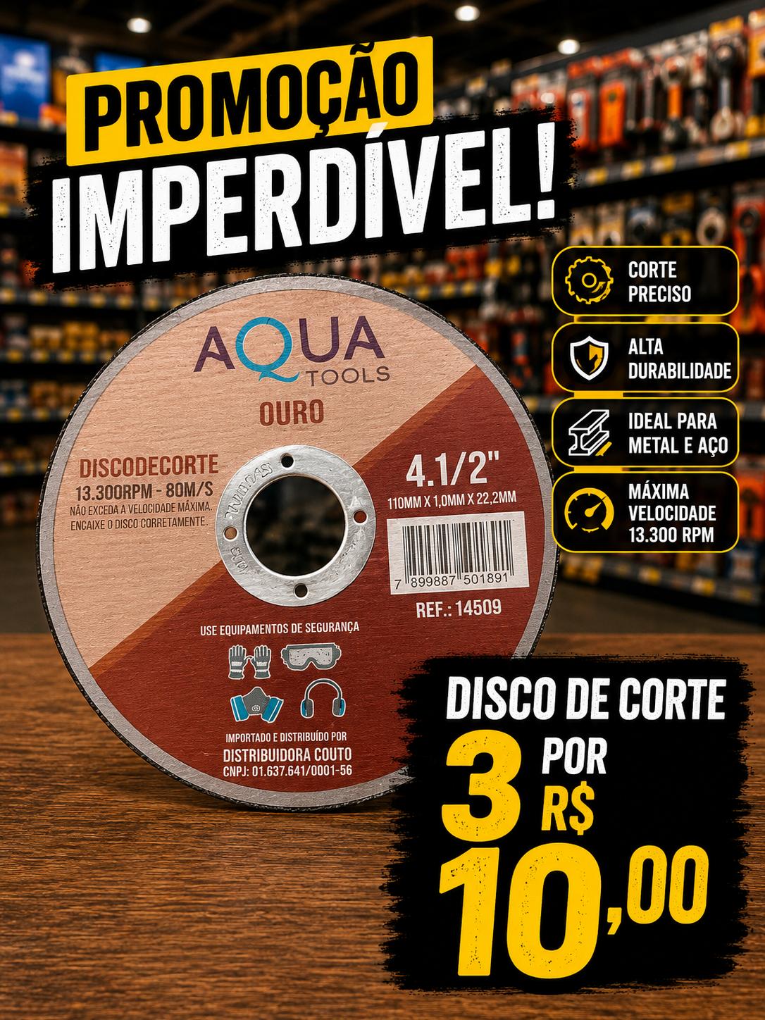 Disco de Corte Aqua Tools 4.1/2"