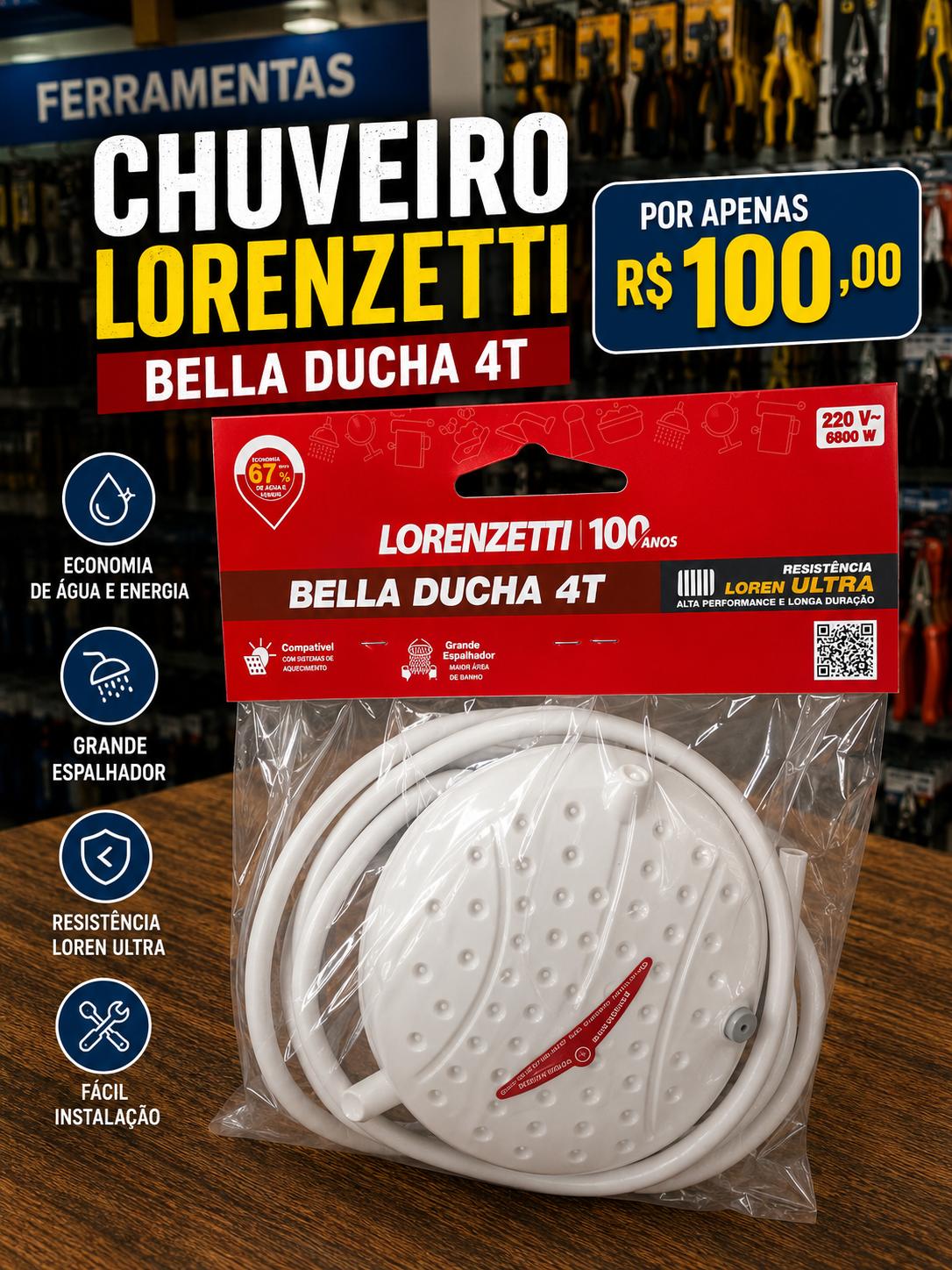 Chuveiro Lorenzetti Bella Ducha 4T